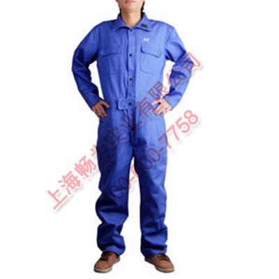 藍(lán)色連體阻燃焊工工作服
